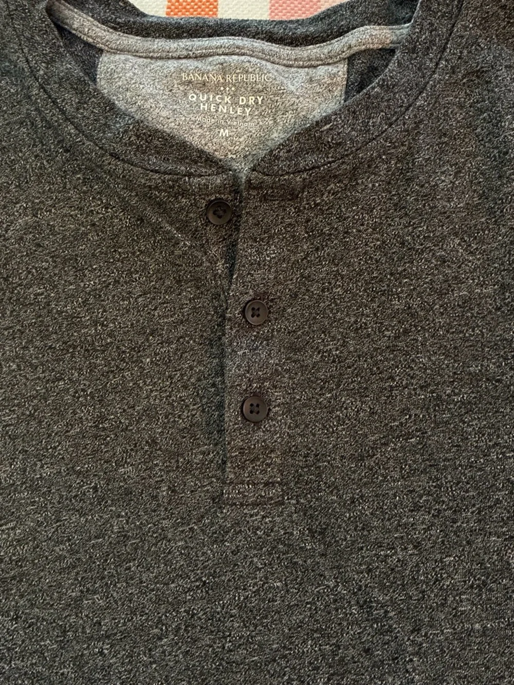 Banana Republic Charcoal Gray Quick-Dry Henley